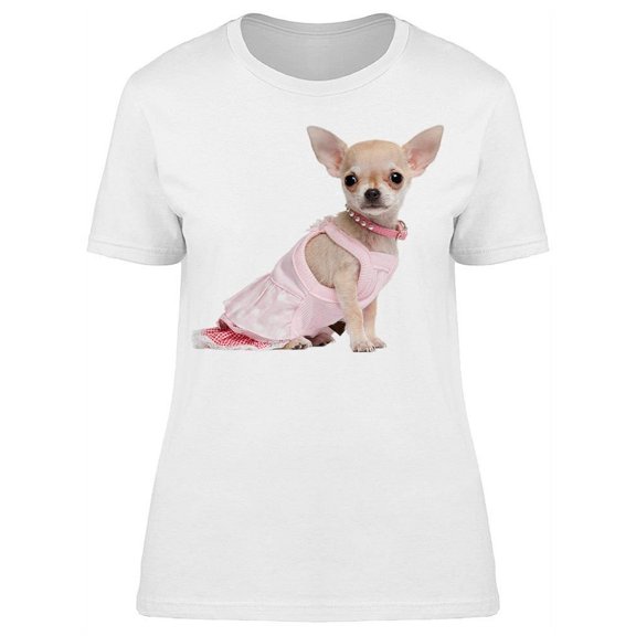 Adorable Dressed Up Chihuahua T-Shirt Women -Image by Shutterstock, Female Medium