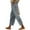 *Gray, variant on ClodeEU Women Linen Pants With Lace Trim, Elastic Waist With Drawstring, Lightweight Casual Capris Trousers Navy,Womens Plus M