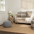thumbnail image 6 of · REDEARTH · Round Boho Pouf Ottoman -Cable Knitted Cord Boho Pouffe, Stuffed Poof Accent Beanbag Chair Footrest for Living Room, Bedroom, Nursery, Covered Patio, Study Nook (19.5"x19.5" x14") - Gray, 6 of 11