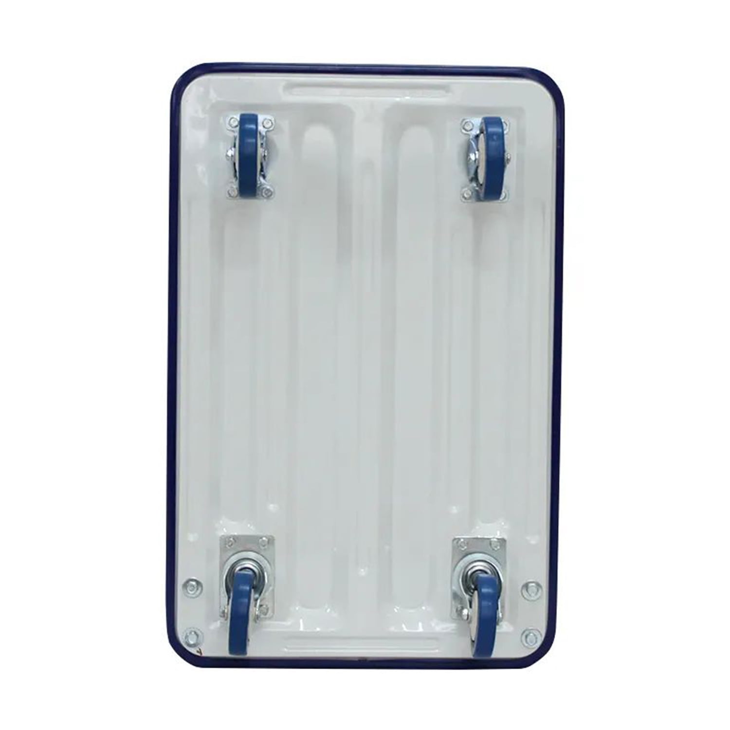 Platform Truck, 330 lbs, High-Strength, Flatbed Design, Rolling, Push Handle, Blue Color