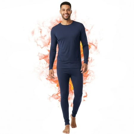 Ventana Men’s Fleece Thermal Underwear Set Ultra Soft Long Johns Base Layer 2pc Top Pants