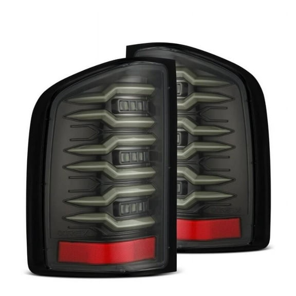 AlphaRex 07-13 Chevrolet Silverado 1500 (Ex. Hybrid Models) LUXX-Series LED Tail Lights Alpha-Black