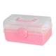 thumbnail image 2 of Caja de almacenamiento plegable con asa, organizador multiusos para escritorio, cosméticos y joyas. rosa y S, 2 of 9