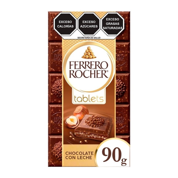 Barra de chocolate Ferrero Rocher tablets con leche 90 g