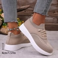 thumbnail image 4 of Orthopedic Walking Shoes for Women Woven Breathable Mesh Sneakers Lightweight Non Slip Arch Support Slip on Flat Shoes Khaki Size 7.5, 4 of 6