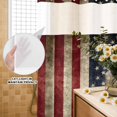 thumbnail image 2 of No Hook Shower Curtain with Built-in Rings - 4th of July Washable Waterproof Fabric Bathroom Curtains for Hotel,Rentals, Stall 36 X 78 Inch , Retro USA Flag, 2 of 9