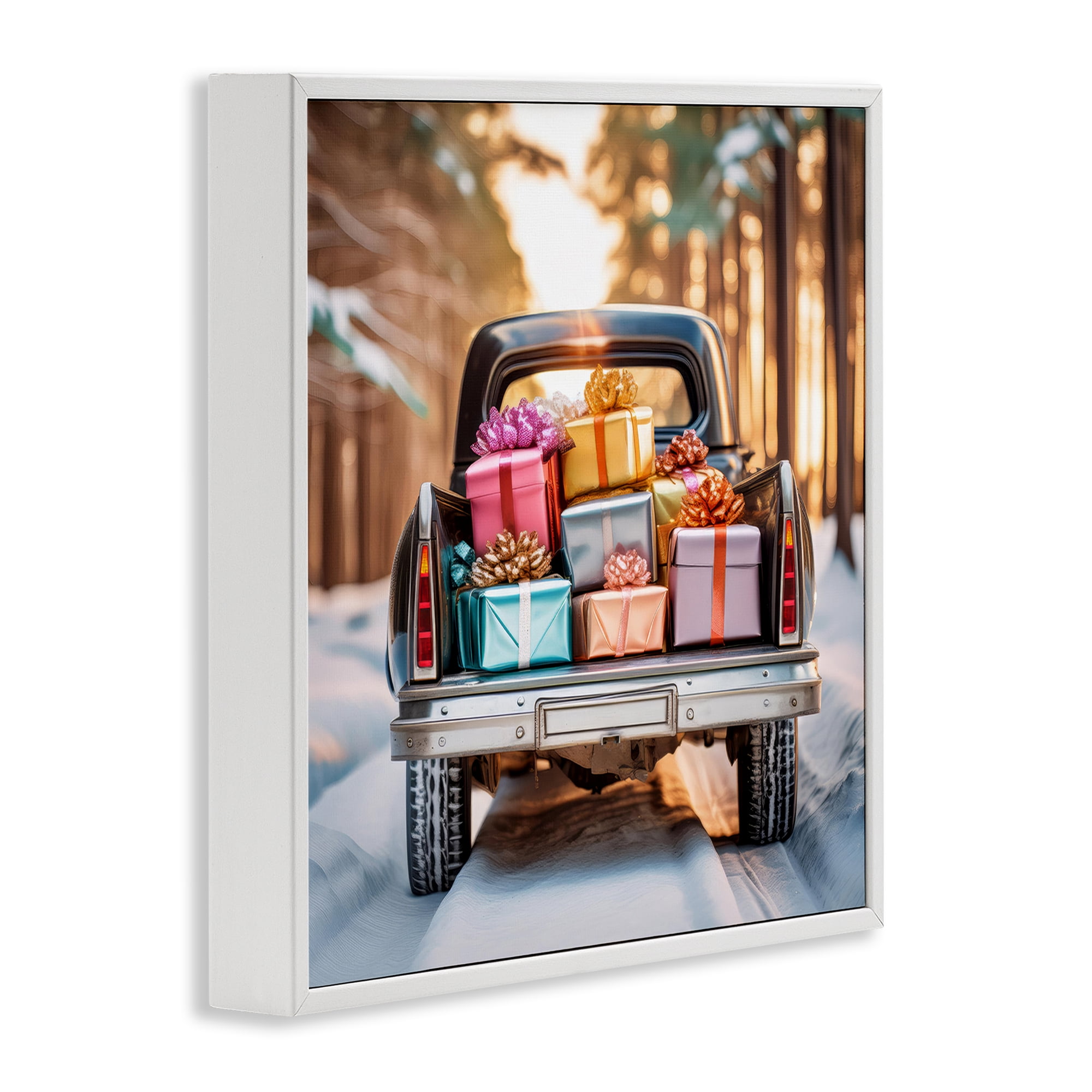 Stupell Industries Special Holiday Delivery Holiday Painting White Framed Art Prints Wall Art, 17 x 17