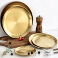thumbnail image 4 of Hloma Dinner Plate Decorative Anti-rust 201 Stainless Steel Smooth Surface Western Food Tray Household Supplies, 4 of 8