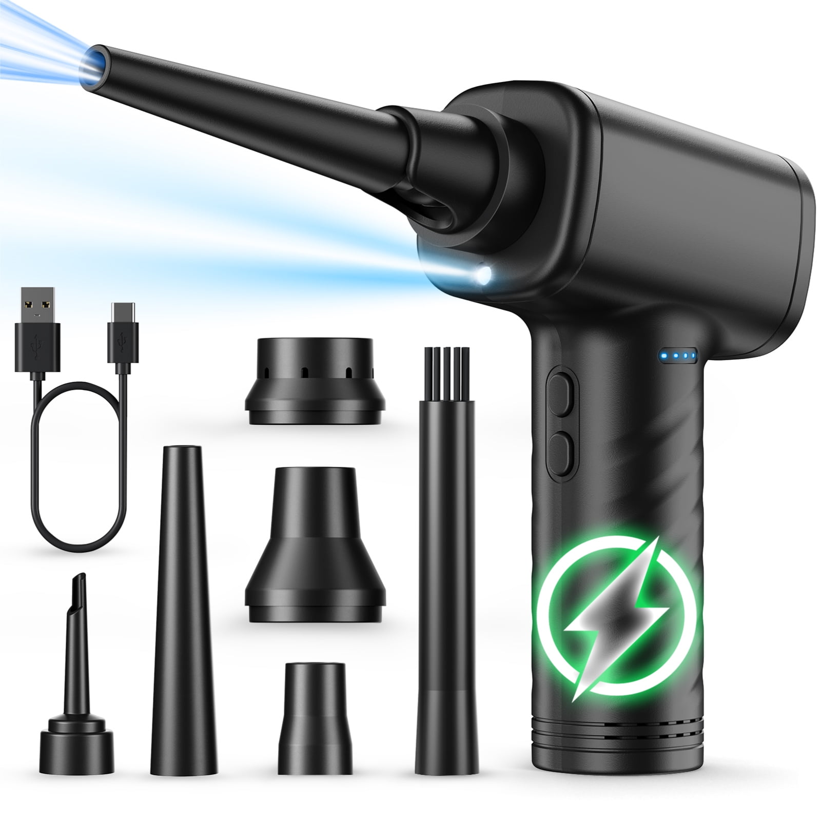 Compressed Air Duster, Electric Air Duster, 9000mAh Rechargeable, 12000