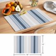 thumbnail image 6 of Grey Blue Vertical Stripes Placemats Set of 8 Modern Minimalist Abstract Place Mats Indoor Wipeable Table Mats Washable Cloth Dining Table Placemats for Kitchen Holiday Party Home Decor 13x19 Inch, 6 of 9