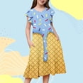 thumbnail image 1 of WILLBEST Vestidos para Mujer Verano Vestido de Fiesta con Estampado de Mangas Abullonadas para Niñas Adolescentes Vestido de Fiesta de Baile para Niños 300 140, 1 of 3