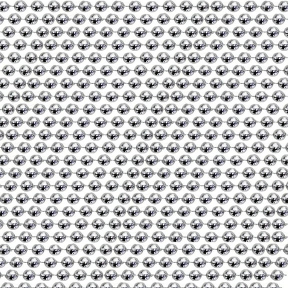 48" 10mm Round Metallic Silver Mardi Gras Beads - Dozen (12 Necklaces)