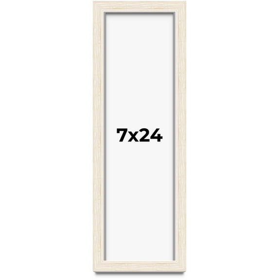 7x24 Shadow Box Frame White | 1.125 Inches Deep Real Wood Rustic Shadowbox Display Frame | UV