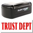 thumbnail image 1 of Slim Pre-Inked Trust Dept Stamp, Slim 1444, Ultra Slim Design, Impression Size 1/2" by 1-3/4", Up to 25,000 Impressions - Red Ink, 1 of 10