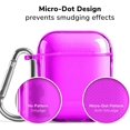 thumbnail image 3 of AirPods Case [Front LED Visible], GMYLE TPU Protective Shockproof Earbuds Case Cover Skin with Keychain Kit Set Compatible for Apple AirPods 1 & 2 (Clear Neon Purple), 3 of 6