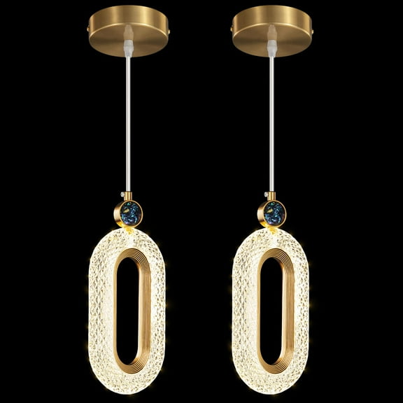 ZHLWIN Pendant Lighting for Kitchen Island LED Dimmable Modern Gold Mini Pendant Lights for Bedroom Hallway Entryway Kitchen Island Light Fixtures, 2-Pack