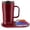 Rogue red, variant on Self Heating Coffee Mug 18 Oz Temperature Control Heated Coffee Mug App Controlled Warmer Mug 5-10 Hour LED Display Keep Coffee Hot Day Charger Base Dull Black