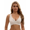 thumbnail image 5 of Unique Bargains Women's Nursing Crossover Wirefree Maternity Bra L White, 5 of 6