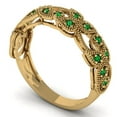 thumbnail image 2 of 0.17 ctw Wedding Band for Women - 18K Yellow Gold Simulated Emerald Stackable Eternity Ring, 2 of 6