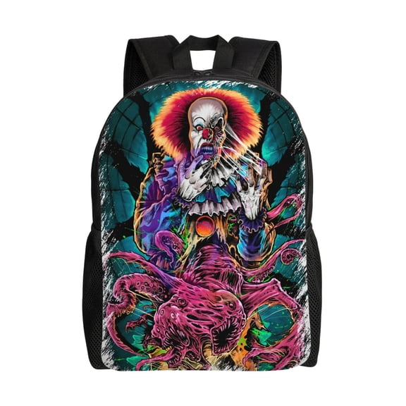 It Pennywise Horror Backpack Aesthetic Large Capacity Laptop Bookbag College Travel Hiking School Daypack Rucksack