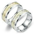 thumbnail image 1 of Couple Rings Luminous Fluorescent: 2PCS Glowing Heartbeat Rings Matching Rings, 1 of 9