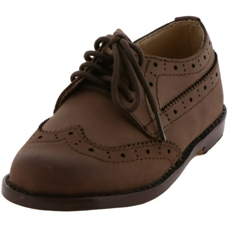 Janie And Jack Leather Wingtip Shoe Chocolate Ankle-High Oxford -