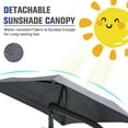 thumbnail image 6 of Costway Patio Hanging Hammock Chaise Lounge Chair with Canopy Cushion Gray, 6 of 11