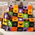 thumbnail image 5 of zuhoeo Halloween Fleece Throw Blanket, Pumpkin, Leaves Fall Plaid Blanket, Soft Fuzzy Plush for Couch Sofa or Bed, Luxury Flannel Lap Blanket, for Kids, Adults, Wife, Self (50" x 60"), 5 of 6