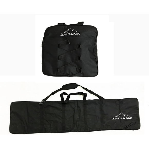 Zaltana SKB22 Padded Snowboard Carier Bag Rack Holds & Padded Snowboard Ski Boots Bag Backpack Combo, Black
