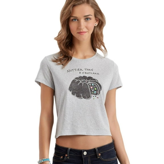 Aeropostale Womens Fruitcake Graphic T-Shirt, Grey, Juniors, Medium