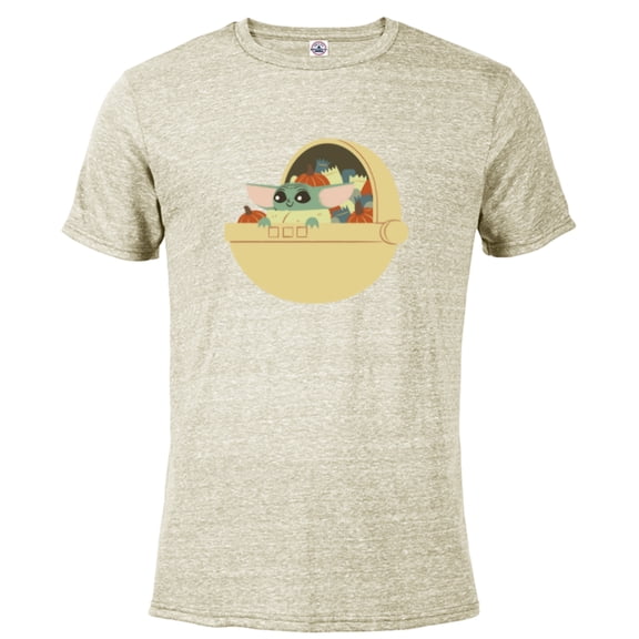 Star Wars Grogu Halloween Candy Pram - Short Sleeve Blended T-Shirt for Adults - Customized-Putty Snow Heather