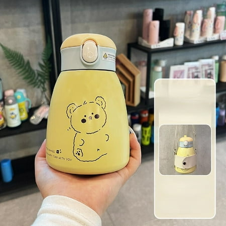 

Thermos cup Female high appearance level Large capacity Child student straw cup subnet red Potted cup pot Portable thermos cup