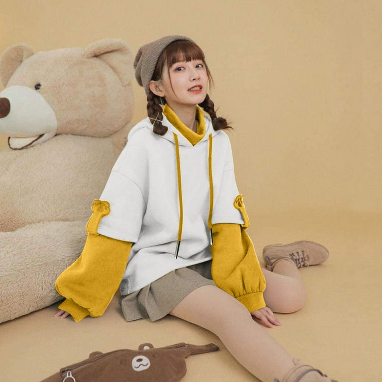 Yellow animal hoodie hot sale