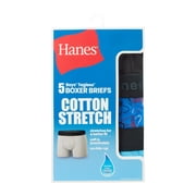 Hanes Boys Boxers Underwear Pack, 5-Pack, Cotton-Stretch Boxer Briefs for Boys, Moisture-Wicking