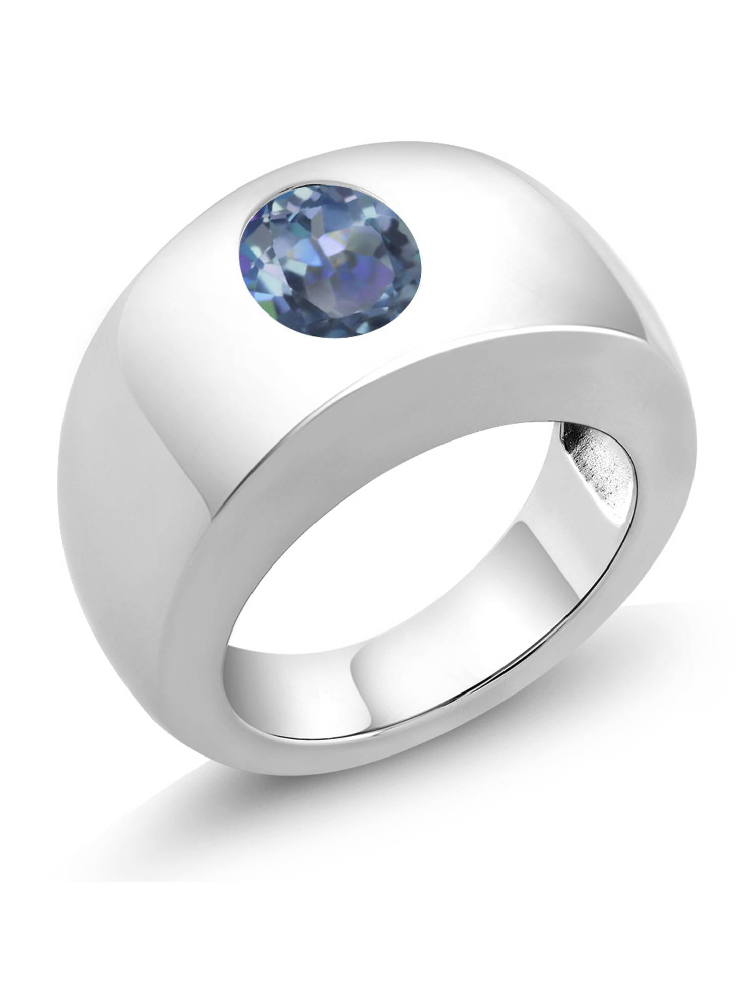 Sterling Silver Tanzanite and White Topaz Oval Halo Friendship Ring 