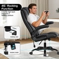 thumbnail image 6 of COOLHUT Big and Tall Office Chair 350LBS, Comfy Heavy Duty Executive Desk Chair with Adjustable Lumbar Support, Higth Back Computer Home Office Chair with Padded Flip -up Arms, Black, 6 of 10