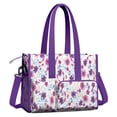 thumbnail image 2 of Teacher Tote Bag,Pioneer Flower Floral Print Pattern Teacher Utility Tote Bag,Large Work Tote Bags for Women with Multiple Pockets,Top Zipper Closure,13.8x10.6x6.7 Inch, 2 of 5
