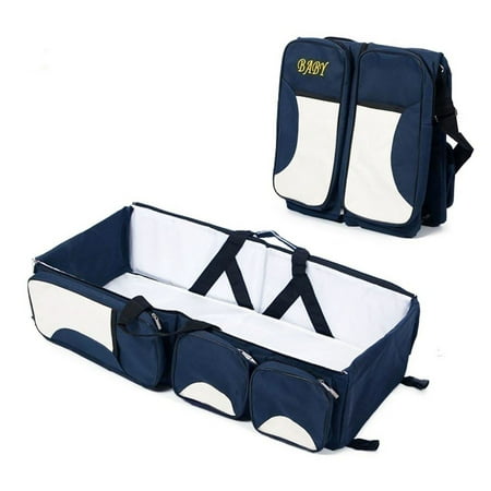 Diaper Bags for Girls, Premium 3 in 1 Multi-Functional Travel Diaper Bag for Boys, Deep Blue Portable Baby Shower Gift Bassinet Backpack Diaper Bag for