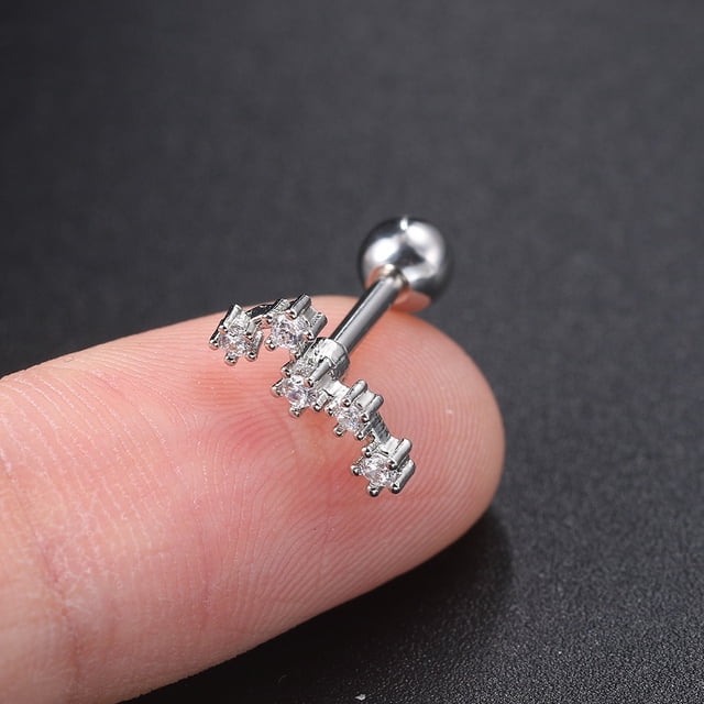 1PC Pendientes De Piercing De Oreja Para Mujeres Circón Estrella Tragus Hélice Accesorios Para El Cuerpo Joyería CC00