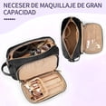 thumbnail image 3 of Bolsa De Maquillaje Con Asas, Neceser De Viaje Mujer De Gran Capacidad, Estuche Cosmetiquera Para Maquillaje Cosmeticos Makeup Bag portátil, Negra, 3 of 4