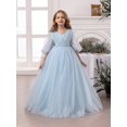 thumbnail image 5 of Elegant Light Blue Tulle Ball Gown Dress With Embroidered Waistband, 5 of 23