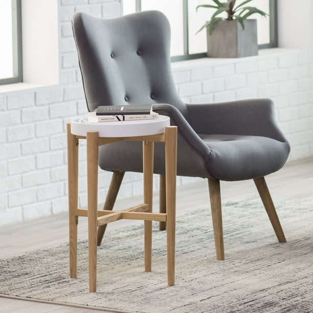 Belham Living Lincoln 2Tone Tray Top Side Table White