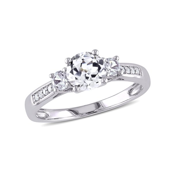 Miabella - Miabella 1-1/3 ct tw Created White Sapphire and Diamond ...