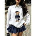 thumbnail image 3 of Women's Bear Graphic Sweatshirt Long Sleeve Pullover Top, 3 of 8