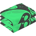 thumbnail image 2 of SKYSONIC Out Space Green Man Patterned Hand Towels 2 PCS, Cotton Bath Towel for Drying Face Hands Body ,Absorbent Lightweight Towels for Bathroom Ktichen Travel Gym, 16"x28", 2 of 7