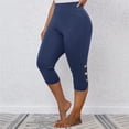 thumbnail image 2 of Feimerou Capri Pants for Women Casual Summer Plus Size Capri Leggings Soft Stretch Comfy Cute High Waisted Tummy Control Capris, 2 of 9