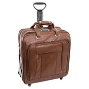 McKlein Mens WEST TOWN 17" Leather Double Compartment Laptop Case in Brown