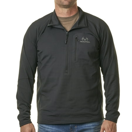 Realtree Men's 1/4 Zip Hunting Pullover- Black, New