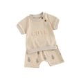 thumbnail image 2 of Gupgi T-Shirt à Manches Courtes Motif Lettre pour Garçon Fille Motif Ananas Shorts 2 Pcs Tenue d'Été, 2 of 9