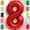 Red, variant on Red Number Balloon 5 Mylar Foil Balloons 16 inch - Air Inflatable Only Metallic Macaron Balloon Numbers - 5th Birthday Party, Anniversary & Grade 5